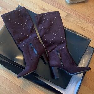 Brown faux suede knee high boots size 7